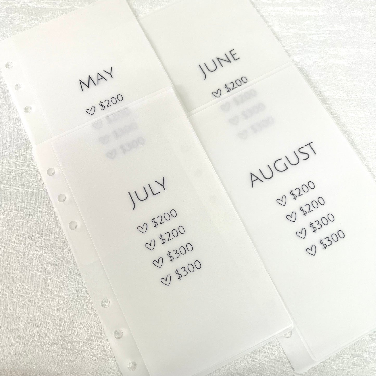 🌟Monthly Saving Challenge活頁封套