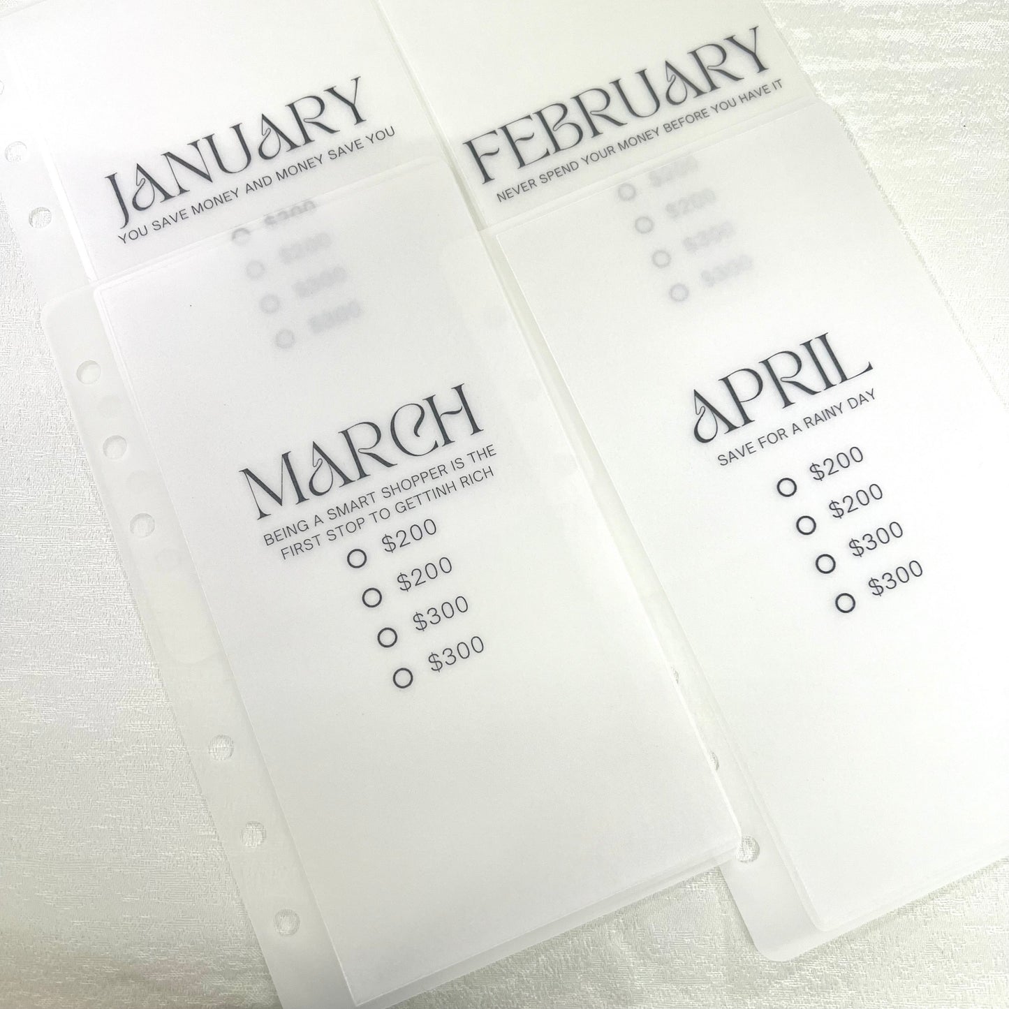 🌟Monthly Saving Challenge活頁封套