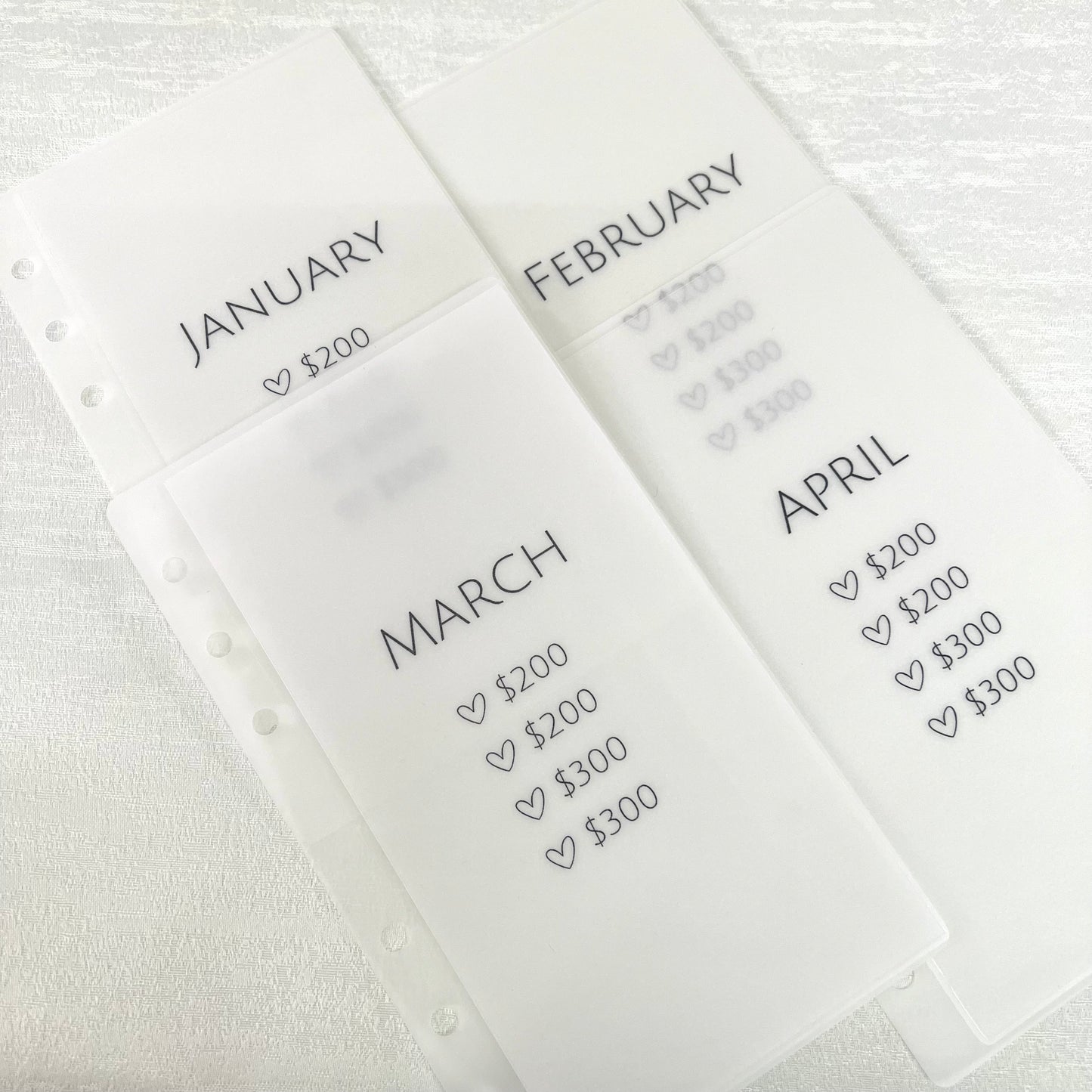 🌟Monthly Saving Challenge活頁封套